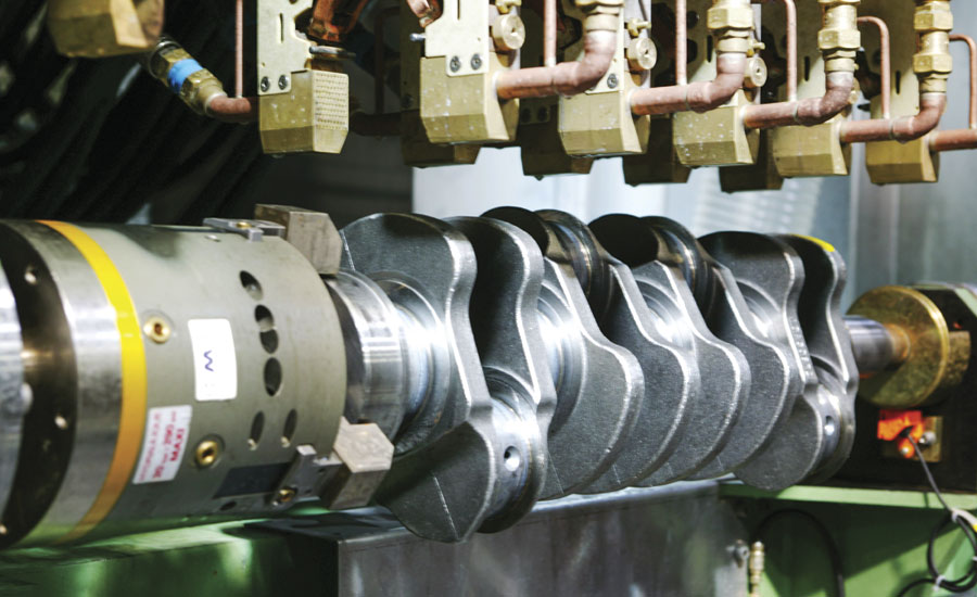 曲軸圓角淬火硬化的感應線圈系統