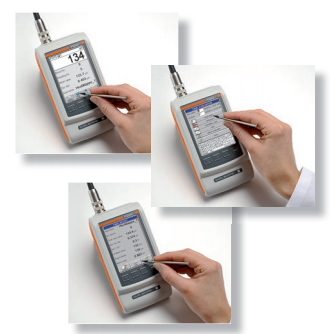 圖形顯示屏幕，具有菜單驅動的界面和觸控筆的觸摸屏操作